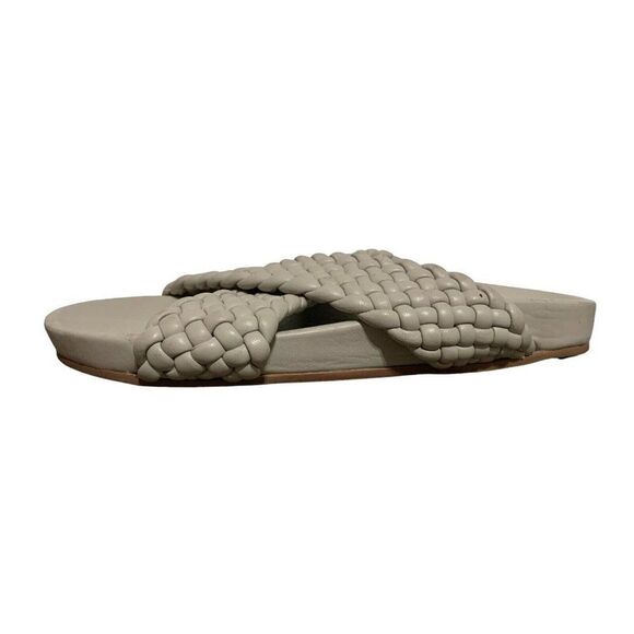 Charles David Defend Solid light Gray Woven Slides Sandals Genuine Leather 9.5 - Picture 2 of 4
